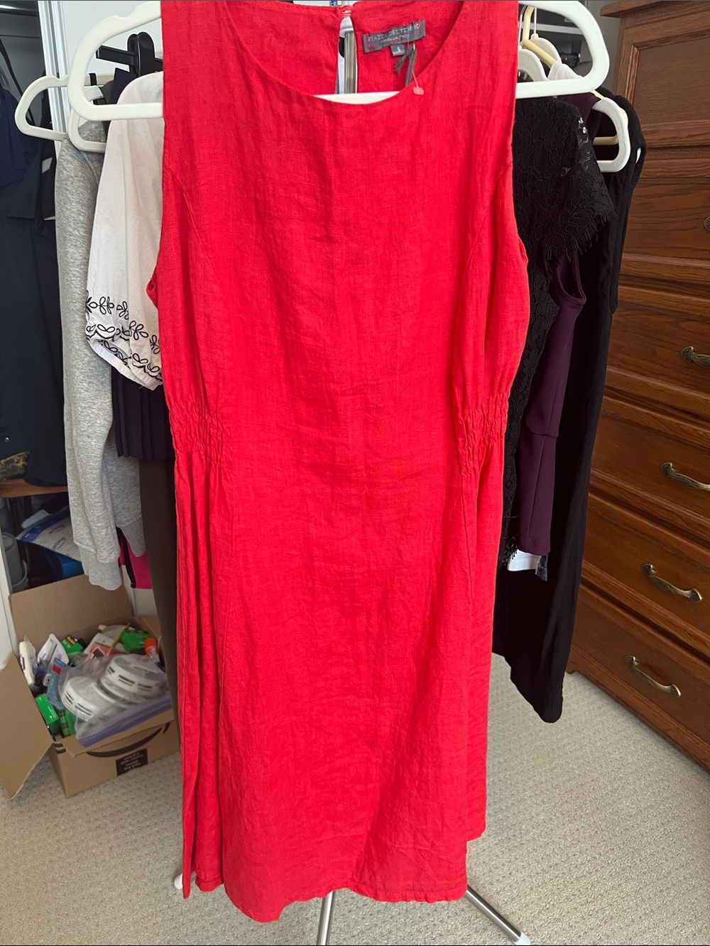 Sleeveless Red Midi Dress